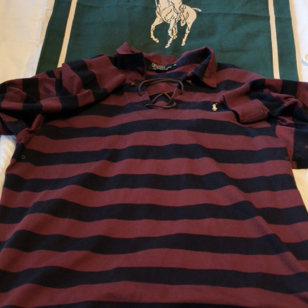 Polo by Ralph Lauren Men's Casual Striped Shirt - Purple and Black